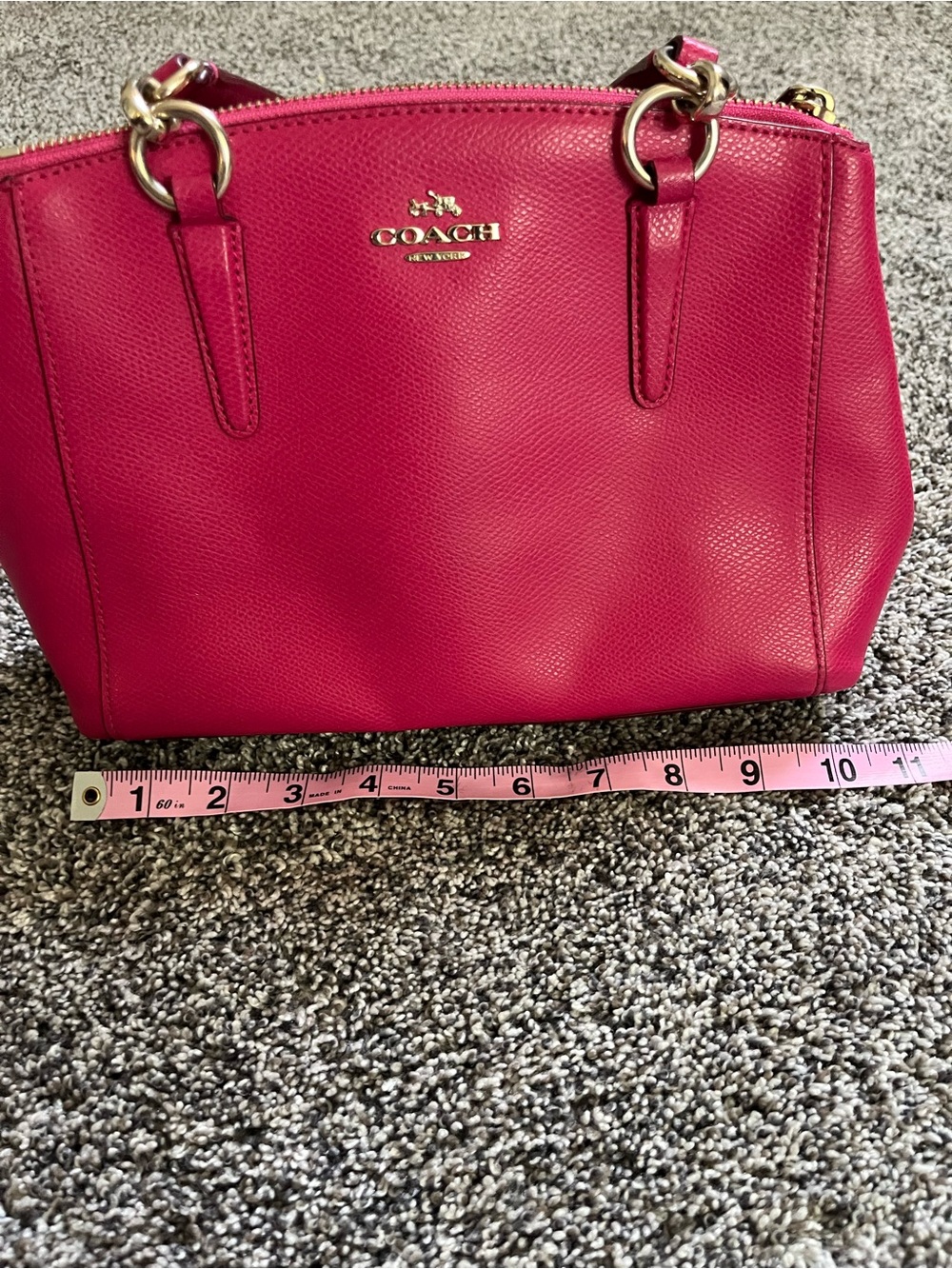 Coach Christie Mini Carryall Hot Pink Coach Crossbody Satchel - Picture 10 of 16